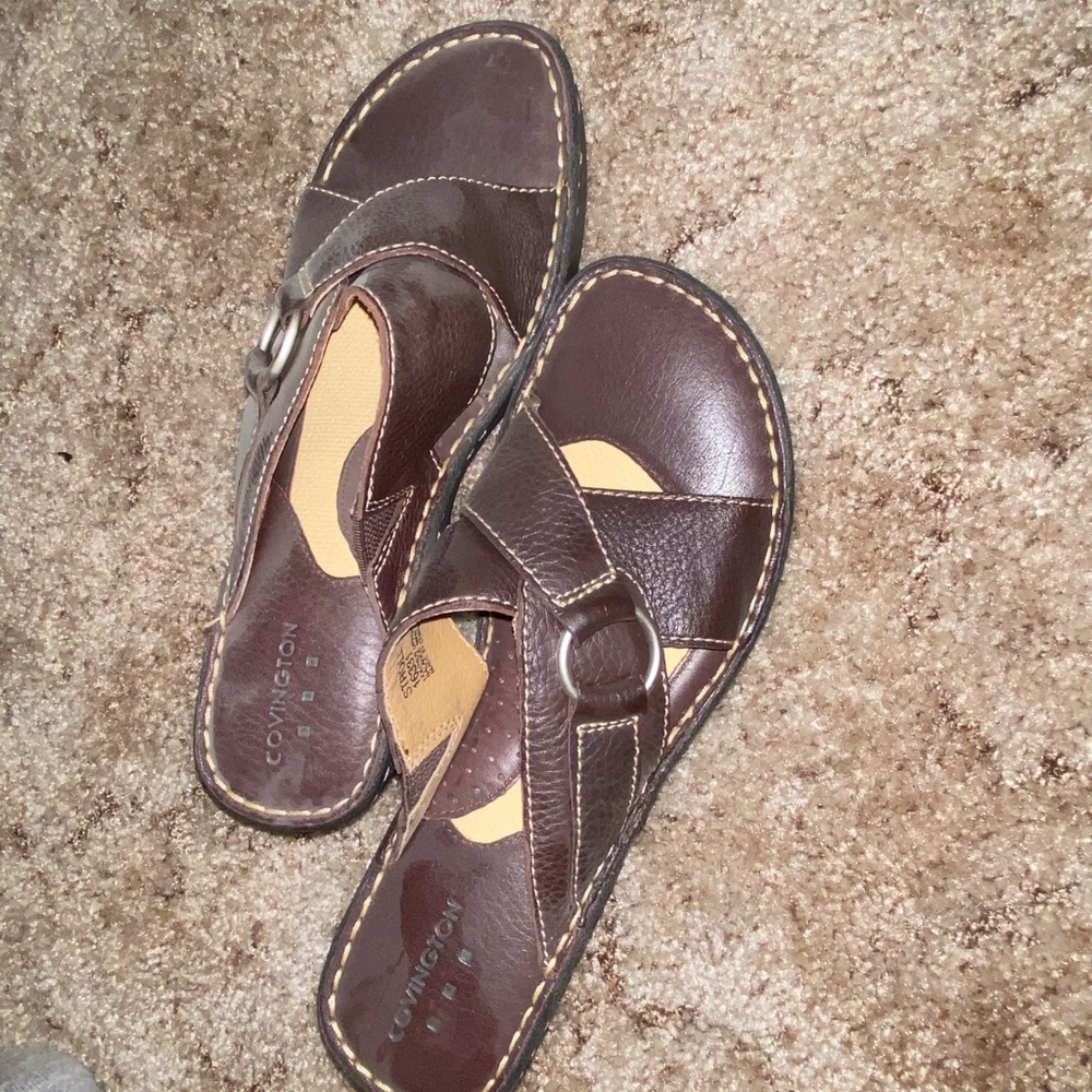 Brown pump sandals